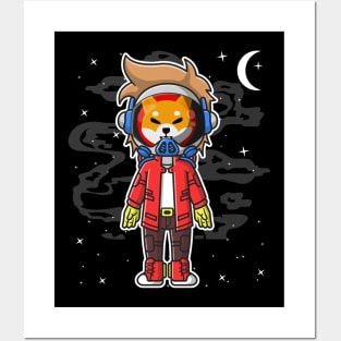 Hiphop Astronaut Shiba Inu Coin To The Moon Crypto Token Shib Army Cryptocurrency Wallet HODL Birthday Gift For Men Women Posters and Art